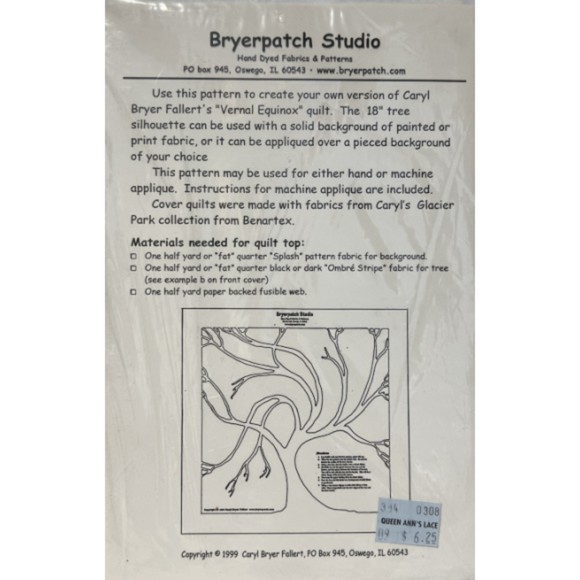 Vintage ©1999 - Bryerpatch Studios - Dancing Tree Quilt Block - Size 18" x 18" - Picture 2 of 2